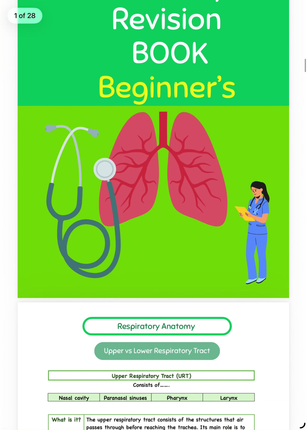 DIGITAL- RESPIRATORY Anatomy  Revision Book Beginner’s